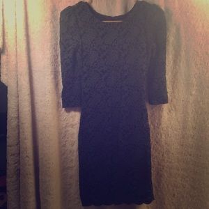 Forest green mesh and lace mini dress